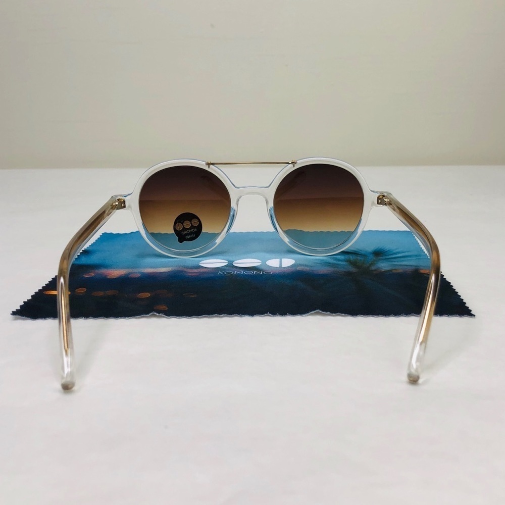 NEW KOMONO sunglasses Vivien Clear gold round - Picture 10 of 15